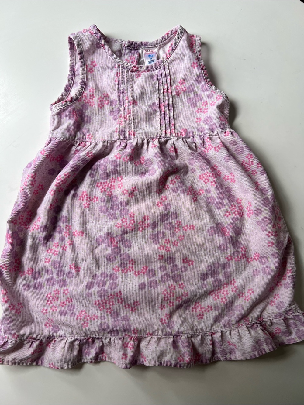Y2K 2004 Old Navy Floral Corduroy Dress 4T